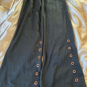 Victoria Sport Black Leggings bootcut size XS with rose gold circle detailing